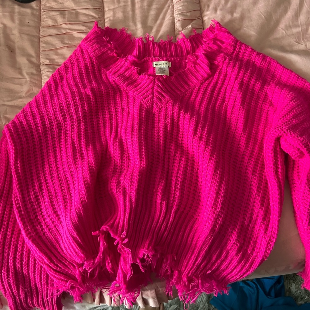 Hot pink oversized sweater